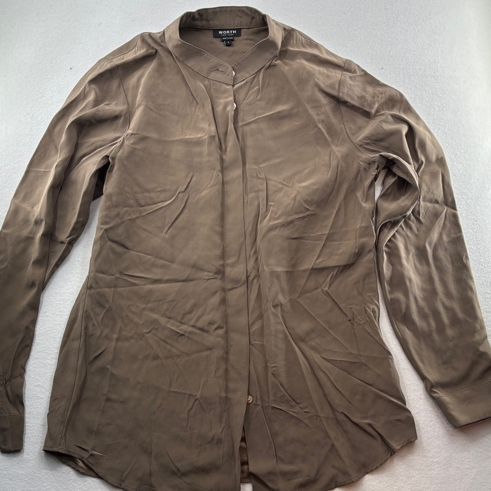 Worth New York Silk Button Up Shirt - Size Small